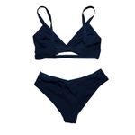 l*space L Black Ribbed Vera XL Top Pratt Bikini Large Bottoms Photo 3