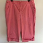 Talbots Womens 16 Pink Cropped Stretch Capri Comfort Casual Chino Pants Photo 0