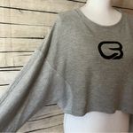 Free People  Movement Surfside Cyclebar Gray Cropped Sweatshirt with Black Logo Photo 6