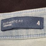 J. Jill Oxford Wash Woman’s Authentic Fit Crop Denim Pants with Fringe Size 4 Blue Photo 3