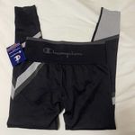 NEW! Champions woven compression black striped leggings size Small Photo 1