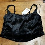 Gianni Bini Juniors GB Woven Black Velvet Corset Crop Top Size Small Photo 1