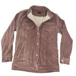 POL Dusty Pink Fleece Lined Rugged Raw Hem Corduroy Jacket Shacket Size M NWOT Photo 0