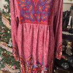 White Mark brick red boho midi dress with embroidered yoke. NWT. Size XL. Photo 0