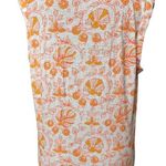 Lucky Brand  Orange Boho Hippie Eclectic Cottagecore Floral Leafy Linen Tank Top Photo 4