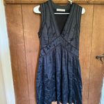 Stella McCartney  silk linen blend v neck mini dress black Photo 1