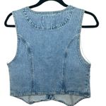 Lucky Brand NWT Women’s Liquid Cropped Denim Vest Light Wash Size Small Photo 2