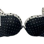PINK - Victoria's Secret  Black and White Polka Dot Push Up Bra 32C Photo 0
