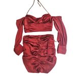 Michael Costello Michael‎ Costello x REVOLVE Sybil Crop Top and Skirt Set Red XS/S Flaws Photo 1