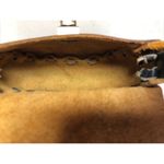 Small Mexican Tooled Leather Mini Shoulder Boho Bag Purse Brown Floral 5” X 5” Photo 7