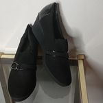 Laura Scott slip on Stephanie cloth wedge heels size 10m Photo 1