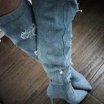 Denim thigh high heels. Blue Size 7.5 Photo 1