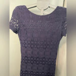 Lulus SZ small Navy Blue Floral Crochet Lace Short Sleeve Mini Dress Photo 8