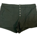 Torrid  Olive Green Twill Button Front Utility Shorts Plus Size 24 NWT‎ Photo 0