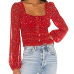 Free People EUC  Lolita Red Floral Top Size Small Photo 0