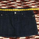 Y2K 2000s Micro Mini Baddie Low Rise Denim Dark Wash Jeans Skirt #wings #gothic #whimsygoth #cross #angel cyber punk biker Blue Size 14 Photo 3