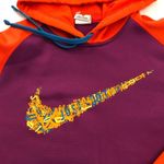 Nike  Therma-Fit Swoosh Logo Just Do It Purple Orange Hoodie Sweatshirt Womens M Photo 2