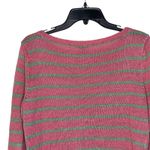 Talbots ‎ Petites Sweater Size SP Pink Green Striped 100% Linen Womens Photo 6