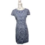 JS Collections SOUTACHE Ribbon Lace Mesh Stretch Sheath Dress Size 10 Photo 4