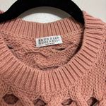 Brunello Cucinelli NWT  Crewneck Open Cable Knit Chunky Sweater in Pink - Size XL Photo 2