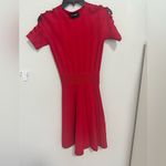 The Kooples Red Knit Fit and Flare Mini Dress Fancy Detail Sleeve Size Small NEW Photo 3