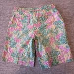 Lilly Pulitzer Palm Beach Fit Shorts Sz 4 Pink Green Floral Flamingo Stretch Photo 8