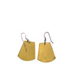 Vintage Cloisonne Dangle Earrings Geometric Gold Tone Hook 1.75" Estate 9.44g Photo 2