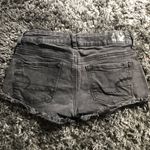 American Eagle Super Stretch Black Raw Hem Denim Jeans Shorts Shortie Size 0 Photo 3