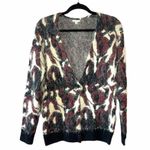 BP Black & Cream Eyelash Leopard Print Oversized Sweater Cardigan Photo 0