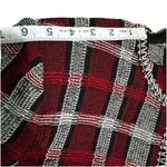 St. John  COLLECTION Plaid Knit Jacket 12Red Black White Zig Zag Trim Faux Pocket Photo 8