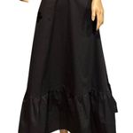 Large bow tie strapless maxi dress black & white cotton tiered size medium Photo 5