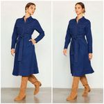 Skies Are Blue 💕💕 Long Sleeve Denim Shirt Dress ~ Dark Blue Large L NWT Photo 1