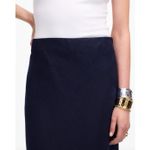 Madewell Linen Maxi Slip Skirt Juniper Berry Navy Minimalist Classic US 14 NWT Photo 4