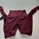 White Birch NWT mixed media yoga leggings burgundy small Photo 2