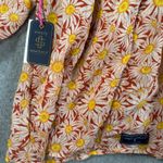 Simply Southern Daisy Print Ruffle Babydoll Blouse Women's XXL Red Tie Back New Photo 2