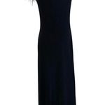 Vintage Jeffrey & Dara by Tom Barra Black Velvet Ostrich Feather Collar Gown Sz6 Size 6 Photo 1