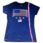 Gen2 Women's Navy Short Sleeve Crew Neck USA Soccer Flag Graphic T Photo 8