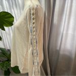 Miss Me  Long Sleeve Top-Knit Sleeves - Cream & Blue- Women's Medium Photo 1