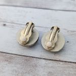 Vintage Clip On Earrings Dark Brown & Black Animal Print Photo 5