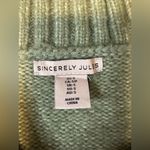 Sincerely Jules SMALL Mint Green Knit Three Quarter Zip Womens Pullover Sweater Photo 3