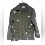 Sincerely Jules Military Vintage Look Distressed Snap Front Jacket Shirt XS Green Photo 4