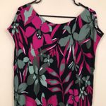 Chico's Chico’s Women’s Floral Hawaiian Tropical Print Cap Sleeve Midi Maxi Dress Photo 1