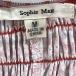 Sophie Max  Burnt orange and white smocked V-neck dress size medium Photo 3