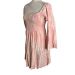 Torrid Mini Challis Off the Shoulder Dress 0 Pink Tie Dye Bell Sleeves Skater Photo 3