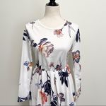 Angashion NWT White Purple Floral Elastic Waist Photo 3