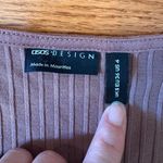 ASOS  long sleeve brown ribbed tie front top Photo 1