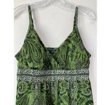 Apt. 9 Y2K  Empire Waist Smocked Sleeveless Paisley Babydoll Midi Dress Sz L Twee Photo 2