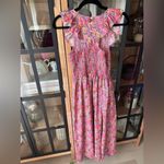 MELLODAY  floral midi dress ditsy colorful print smocked ruffle sleeve flutter Photo 1