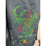 Levi's Vintage 2006 Denim Jacket Hand Painted Floral Paint Size 40 Unisex Winter Photo 3