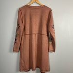 Solitaire  Women’s Boho Faux Suede Floral Embroidered Jacket Mauve Pink large Photo 5